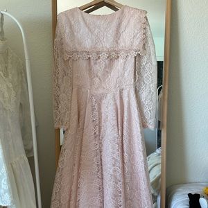 Gunne sax pink midi lace dress